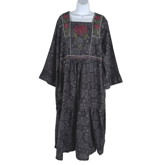 Gudrun Sjoden Dresses & Skirts - Gudrun Sjoden Dress XL Embroidered Floral Cotton Silk Boho Multicolored DR-1733